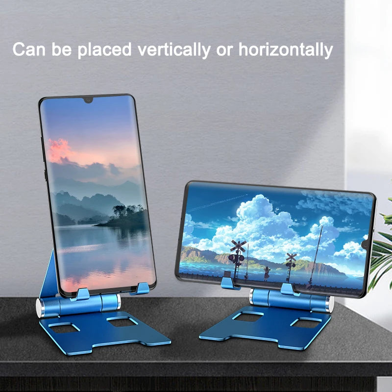 Metal Aluminum Alloy Mobile Phone Desktop Holder Stand for iPhone 13 14 Pro Stand Lazy Live Portable Folding Mobile Phone Stand