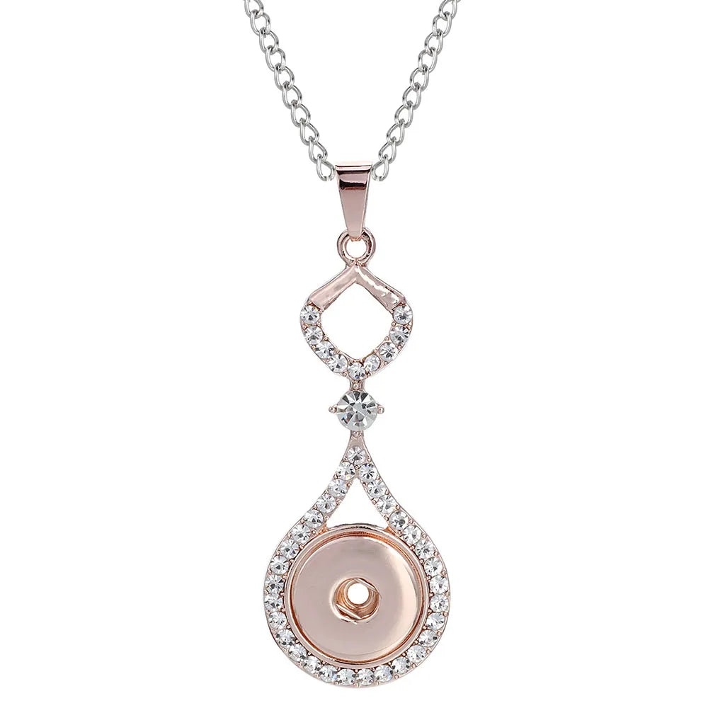 Three Color Snap Necklace Jewelry Simple Snap Pendant Necklace Fit 18mm Snaps Button Jewelry for Women Accessories ZG511