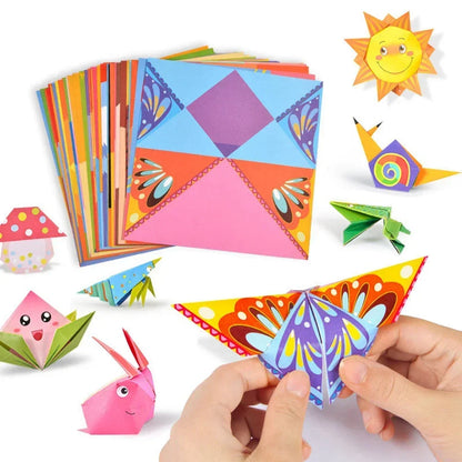 108 Pages Montessori Toys Cartoon Animal Origami Paper Kid DIY Craft Toy Handcraft Parper Art Educational Toy for Children Gift
