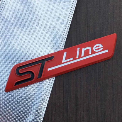 Autocollant 3D chromé noir pour aile de voiture, emblème ST Line, autocollant ST Line, accessoires