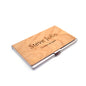 Personalized Wooden Business Card Holder - Custom Logo Wood & Metal Case for Men and Women - Perfect Gift
