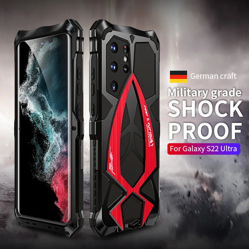Original Luphie metal Shell For Samsung Galaxy S24 S23 S22 Ultra Military Shock-absorbing Rubber Full Sturdy protective cover