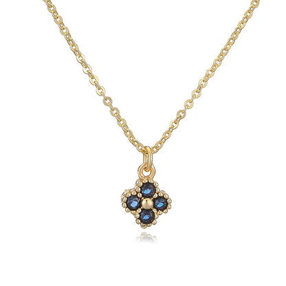 HECHENG, 18K Gold-plated CZ Stone Exquisite And Compact Flower Shaped Women's Necklace Collarbone Chain Dropshipping