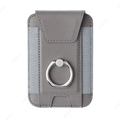 Magsafe Phone Wallet Card Holder with Ring Stand Flap Cover Pu Leather Wallet Magnetic Phone Case for Iphone 12 13 14 15 16 Pro