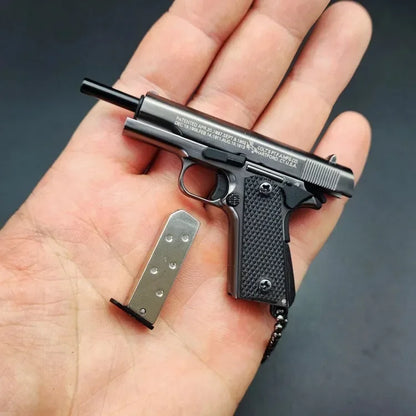 Detachable 1:3 Mini Alloy Colt 1911 Pistol Model PUBG Jedi Toy Gun Keychain Fidget Toy for Boy Collection Adults Chrismas Gift