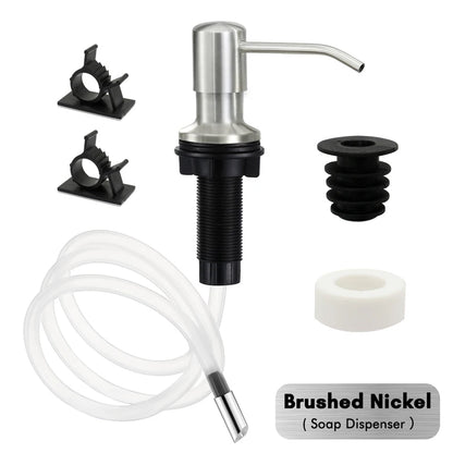 Stainless Steel Soap Dispenser Extension Tube Kit Kitchen Sink Liquid Soap Dispenser Bathroom Lotion Detergent Hand Press Pumps