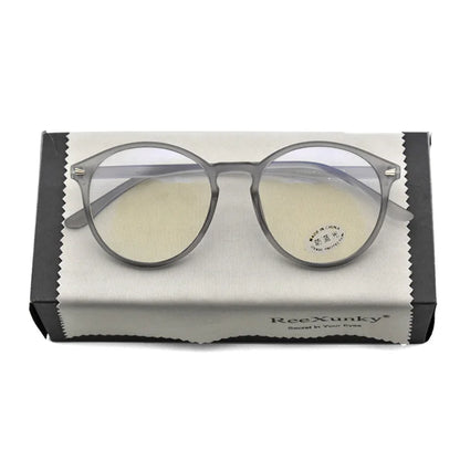 Lunettes photochromiques anti-rayons bleus pour ordinateur, monture ronde vintage, pour homme et femme, verres de jeu, anti-fatigue oculaire, bloquant la lumière
