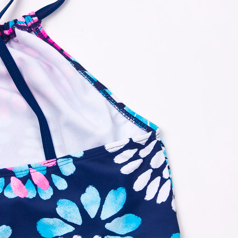 3-14 Years Flower Print Girls Kids Swimwear Summer Children Teen Students Two Pieces Swimsuit Kids Bikini Set Bathing Suit
