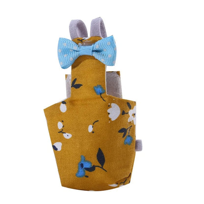 Parrot Diaper with Bowtie Cute Colorful Fruit Floral Cockatiel Pigeons Small Medium Large Pet Birds Flight Suit Clothes Washable