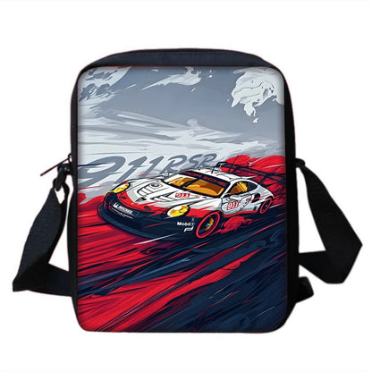 3 pcs set Luxury sports car logo JDMS Child School Backpack With Shoulder Bag Pencil Bags School Bags for Boys Girls Best Gift