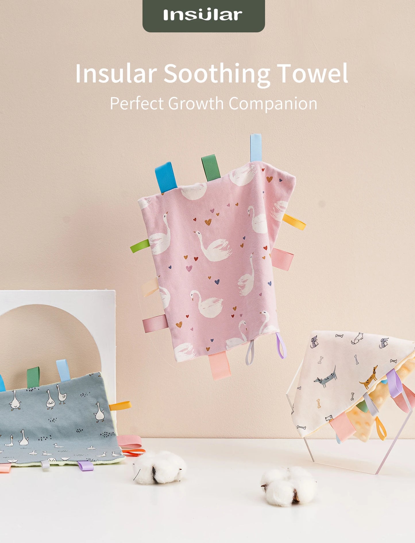 INSULAR Baby Comfort Towel Cotton Comforter Blanket Soft Newborn Sleeping Dolls Kids Fashion Sleep Toy Soothe Appease Bibs