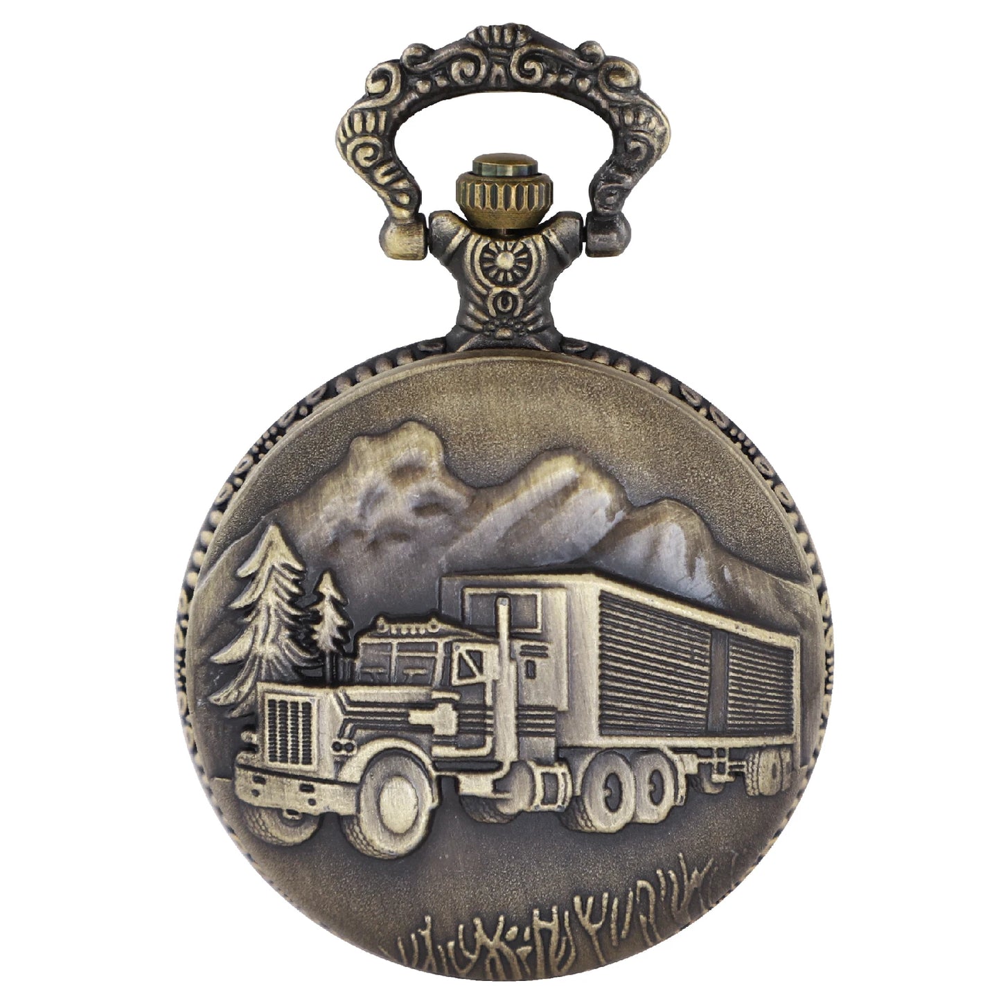 Steampunk Bronze Big Car Truck Pocket Watch with Chain Pocket Watches for Men Women Exquisite Retro Watches Relogios