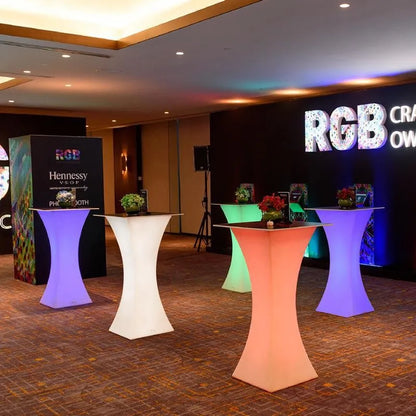 NewOut Door Use Led Illuminated Bar Cocktail Table Rechargeable Bar Plastic Table Lighted Up Coffee Table Ktv Disco Party Supply