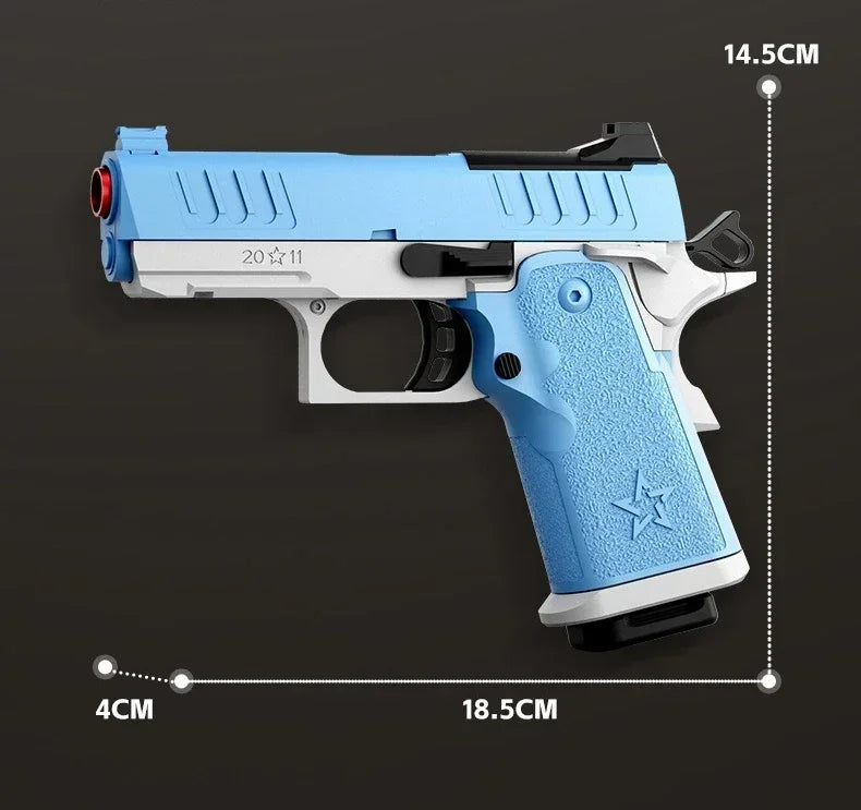 Mini 2011 Shell Throwing Mini Pistol Continuous Firing Airsoft Blowback Empty Hanging Toy Gun Outdoor CS Weapon for Boys Adult