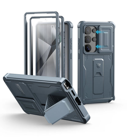 Dexnor For Samsung Galaxy S25 Ultra 2025 Case Full Body Rugged Case with Camera Cover & Built-in Screen Protector Kickstand Case