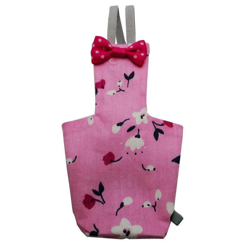 Parrot Diaper with Bowtie Cute Colorful Fruit Floral Cockatiel Pigeons Small Medium Large Pet Birds Flight Suit Clothes Washable