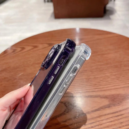 Luxury Clear Shockproof Phone Case For iPhone 15 14 13 12 11 Pro Max X XR XS Max 7 8 15 Plus Transparent Bumper Soft Cases Cover