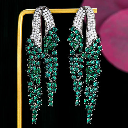 GODKI New Trendy Blue Drop Earrings For Women Wedding Party Indian Dubai Bridal Jewelry boucle d'oreille femme Gift 2022