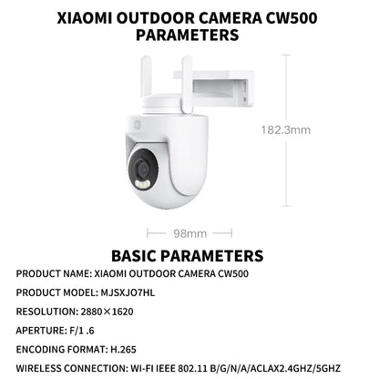 NEW Xiaomi Outdoor CW500 Dual Camera Version IP66 Security Protection CCTV AI Detection Full-Color Night Vision Smart Home