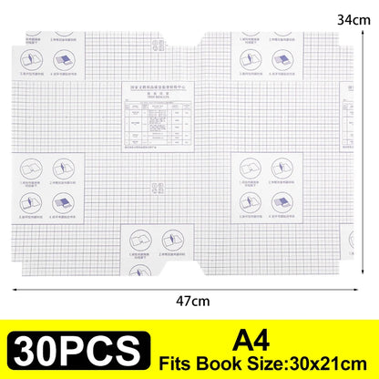 Lot de 10 à 30 protège-livres autocollants transparents et mats A4/16K/22K, imperméables, pour manuels scolaires, fournitures d'emballage