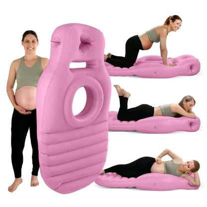 Multi functional Inflatable Maternity Bed Cushion Mattress with Hole for Pregnant Mommy Comfortable Yoga Mat Protective Portable