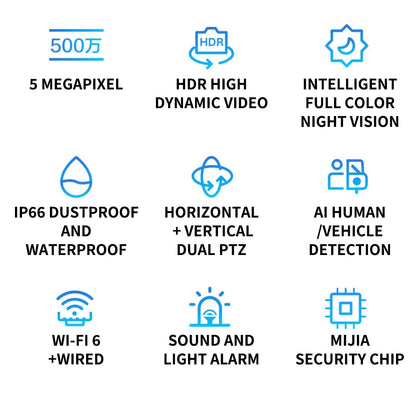 NEW Xiaomi Outdoor CW500 Dual Camera Version IP66 Security Protection CCTV AI Detection Full-Color Night Vision Smart Home