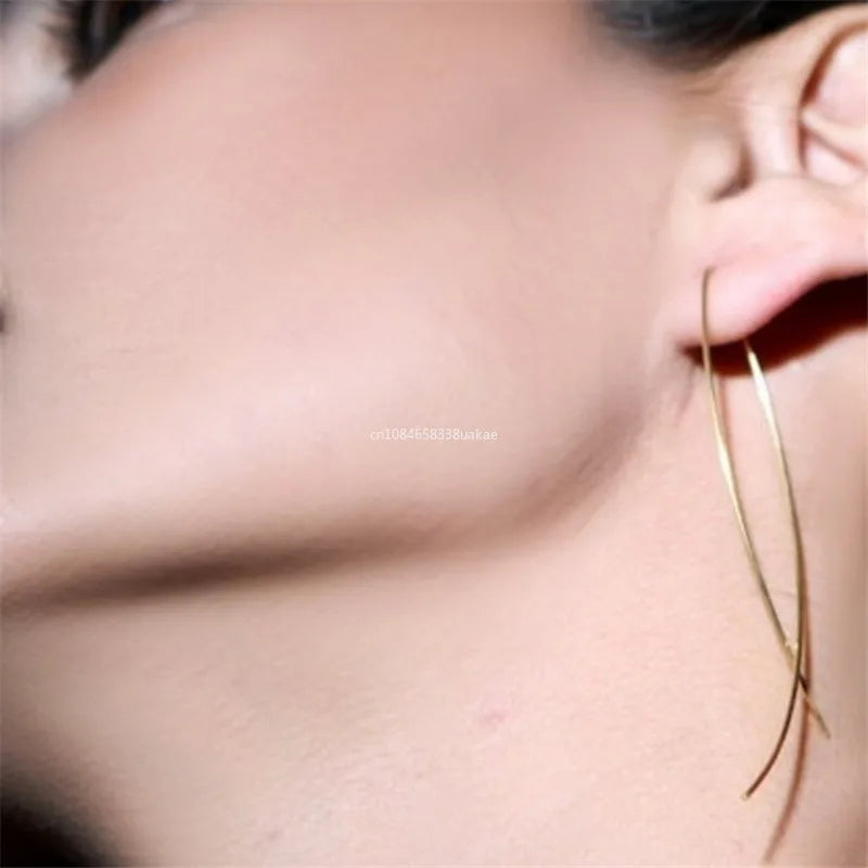 2024 New Fish Shaped Stud Earrings Simplicity Handmade Copper Wire Earring for Women Brincos De Gota Feminino Geometric Gift