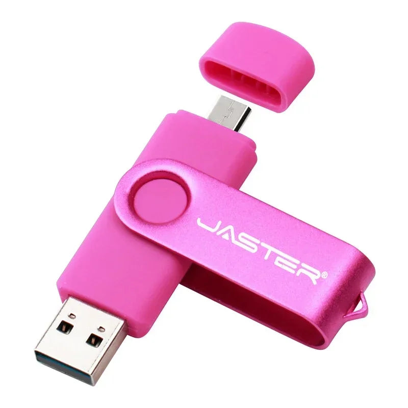 JASTER Rotated Micro usb interface OTG Flash drive pendrive 32GB 16GB 64GB USB Flash Drive for android phone tablet PC notebook
