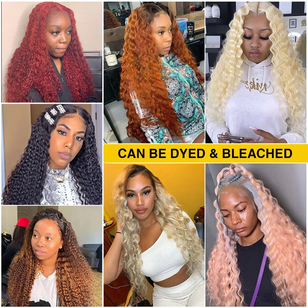 360 Full Invisi Strap Drawstring Sung HD Lace 30 Inch Human Hair Wigs 250% Density Water Kinky Curly Pre Plucked Glueless Black