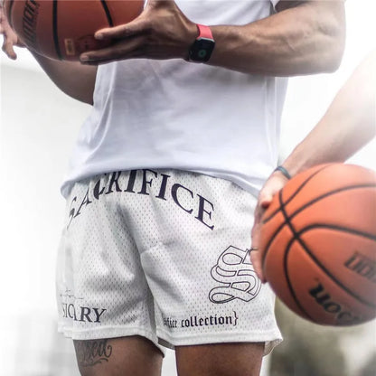 American Style Fashion Trend Men's Clothing Sports Fitness Men's Shorts Quick Drying Breathable Mesh Basketball Training Shorts
