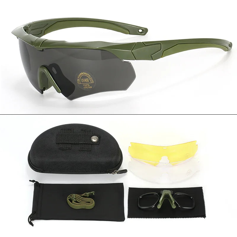 Lunettes de protection CS Airsoft coupe-vent, verres HD à 3 lentilles, pour motocross, alpinisme, sécurité