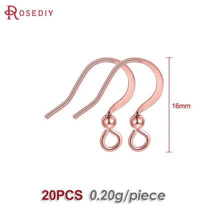 Crochets de boucles d'oreilles en laiton imitation rhodium couleur or 18 carats pour femmes, accessoires de bijoux à faire soi-même, vente en gros