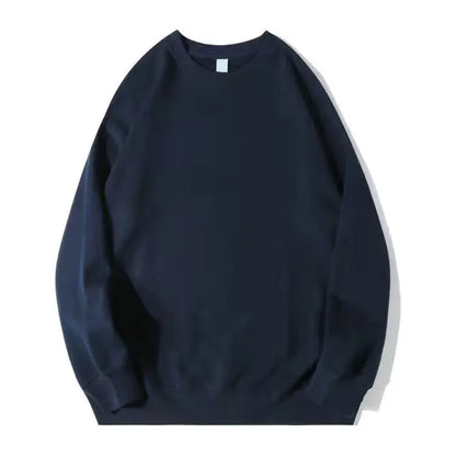 Autumn Sweatshirt Fashion Matcha Green 420g Heavy Round Neck Sweater Men's Solid Color Top Streetwear Women