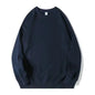 Autumn Sweatshirt Fashion Matcha Green 420g Heavy Round Neck Sweater Men's Solid Color Top Streetwear Women