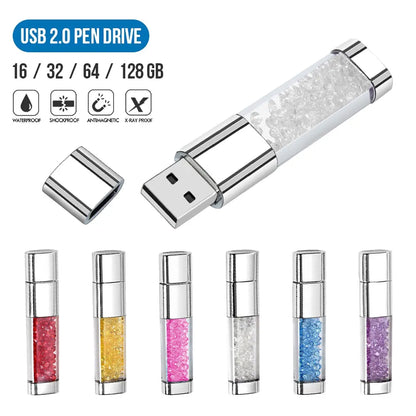 Crystal Diamond Usb Flash Drive 2.0 4GB 8GB 16GB 32GB 64GB 128GB Pendrive Stick Usb disk Memoria Stick Exquisite gift