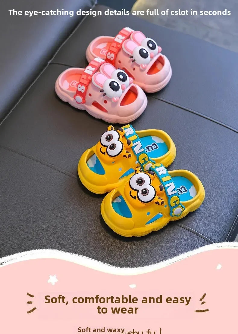 Sandales d'été mignonnes pour enfants, pantoufles confortables antidérapantes pour intérieur et extérieur, pour la plage et la maison, chaussures à enfiler pour garçons et filles