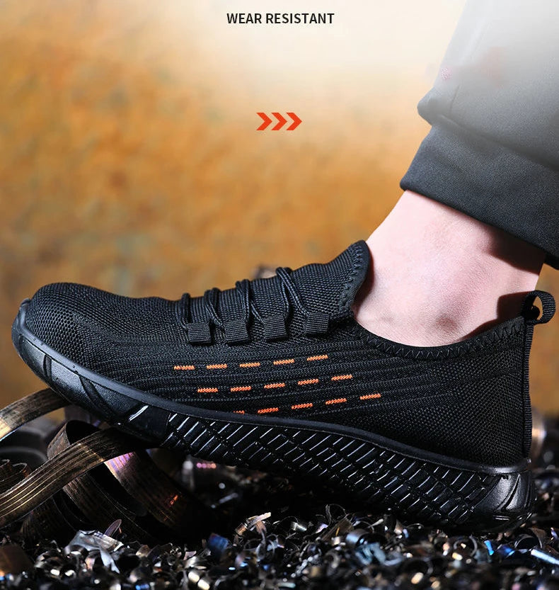 Bottes de sécurité Oulylan pour hommes, semelles solides, chaussures d'été résistantes à l'usure, embout en acier, chaussures de protection anti-écrasement pour le travail