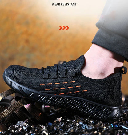Bottes de sécurité Oulylan pour hommes, semelles solides, chaussures d'été résistantes à l'usure, embout en acier, chaussures de protection anti-écrasement pour le travail
