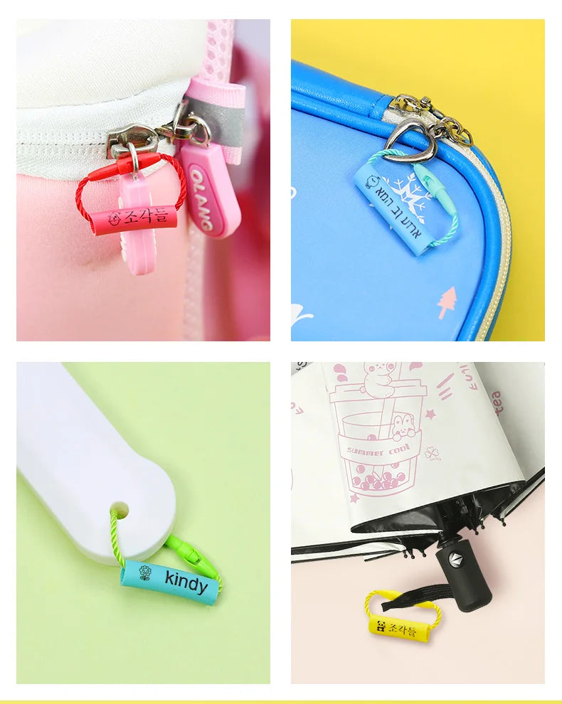 24pcs Baby Shoes Schoolbag Cup Clothes Name Sticker Waterproof Tag Rope Baby Name Ring Children Customized Name Label Pendant
