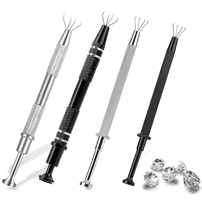 Lot de 2 outils de ramassage de bijoutier, outil de retrait de boule de perçage avec 4 broches pour petits objets, puces IC et composants électroniques