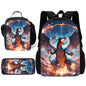 Child School Cute Anime Charizards Backpack with Lunch Bags ,Pencil Bags ,School Bags for Boys Girls Best Gift