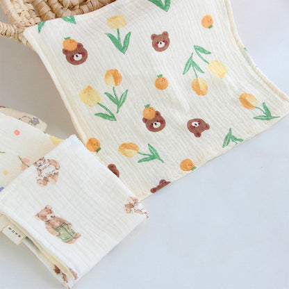 Cotton Towel Newborn Baby Items 4 Layer Muslin Baby Bibs Handkerchief Soft Saliva Towel Feeding Burp Cloths