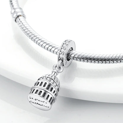 925 Sterling Silver Spots Series Charm Eiffel Tower Egypt Charms Pendant Fit MULA Original Sliver Bracelets DIY Jewelry Gifts