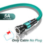 AUFU 5A Magnetic Cable 540 Rotate Fast Charging Magnetic USB Type C Cable For iPhone 14 Samsung Xiaomi Realme Mobile Phone Cable