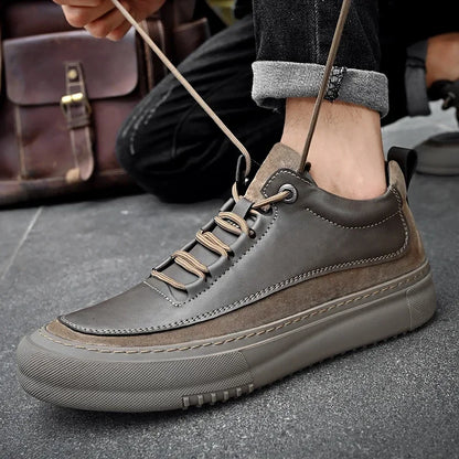 New Men's Casual Shoes Fashion Comfort Sneakers Outdoor Men Sneakers Lace up Genuine Leather Designer Shoes Sport Masculina 2024