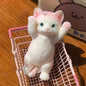 Squishy Cat Stress Relief Decor Taba Shocked Kitten Fidget Doll Soft Squeeze Plush for Pet Lovers, Home Office Decor Relax Gift