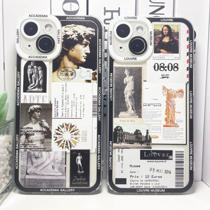 Collage Stickers Van Gogh Art Phone Case For iPhone 16 15 14 13 12 11 Pro Max Mini Plus XS X XR SE 2020 2022 Soft Cover