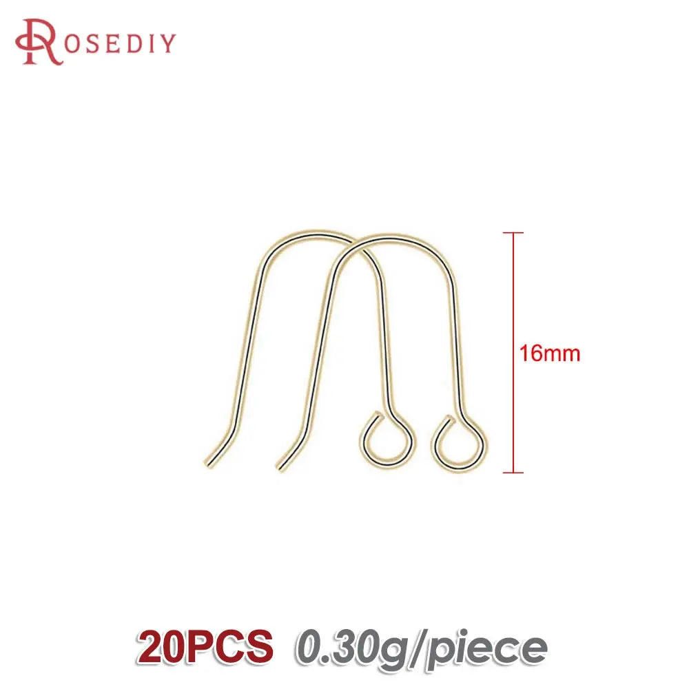 Crochets de boucles d'oreilles en laiton imitation rhodium couleur or 18 carats pour femmes, accessoires de bijoux à faire soi-même, vente en gros