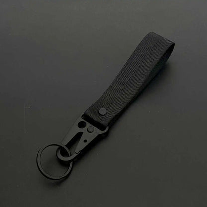 Custom Logo Ribbon Keychain Men Women Motorcycle Car Keychain Ring Pendant Personalize Outdoor Eagle Beak Webbing Nylon Keyring