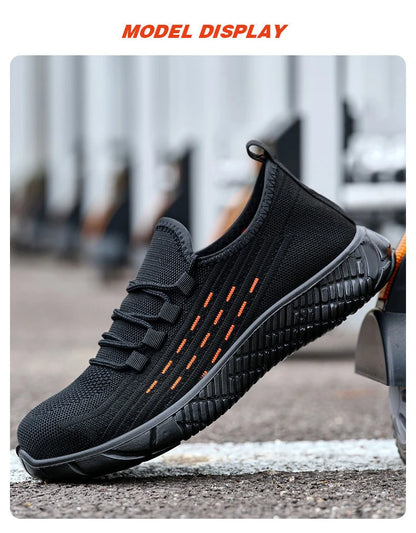 Bottes de sécurité Oulylan pour hommes, semelles solides, chaussures d'été résistantes à l'usure, embout en acier, chaussures de protection anti-écrasement pour le travail
